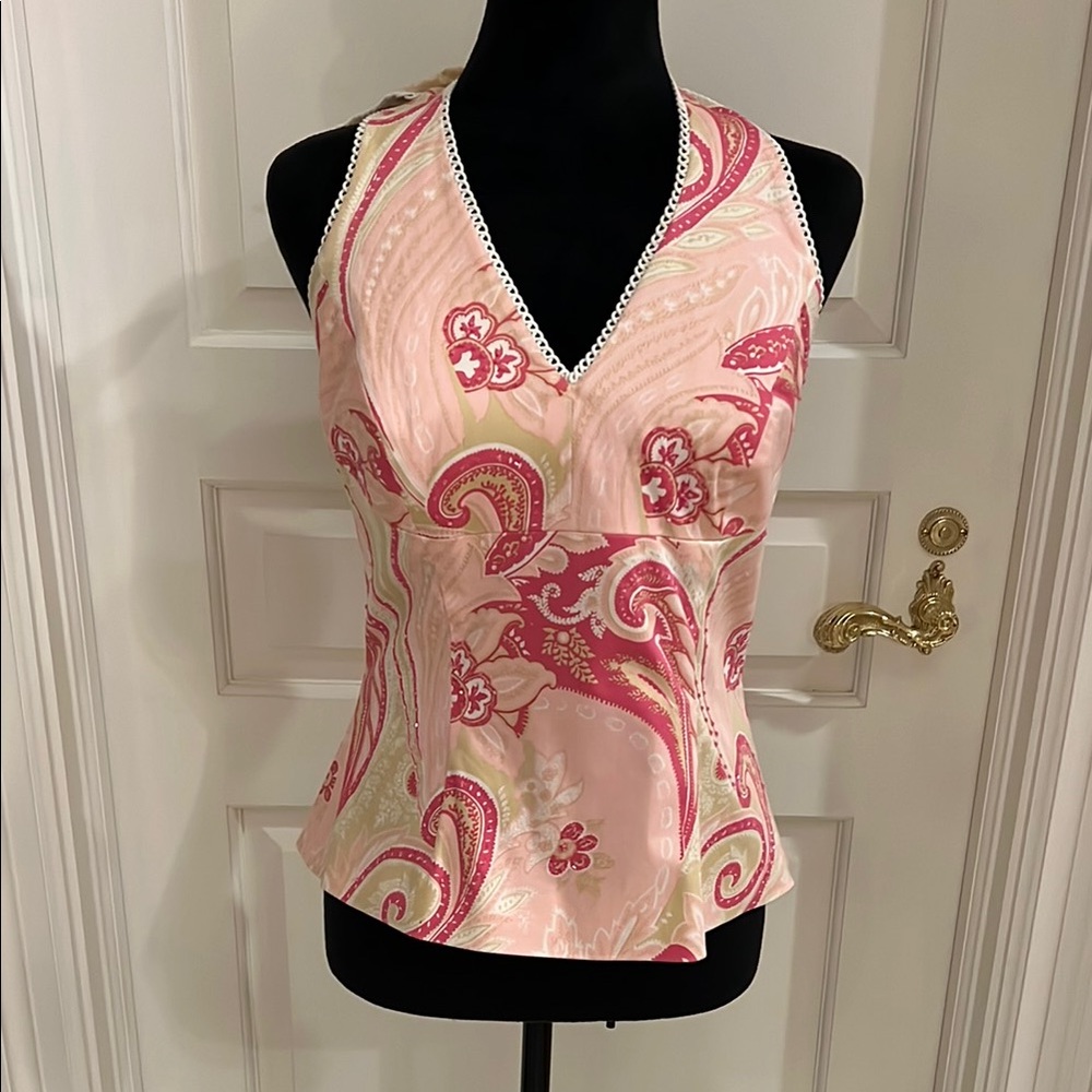 Elegant Pink Paisley Women's Top